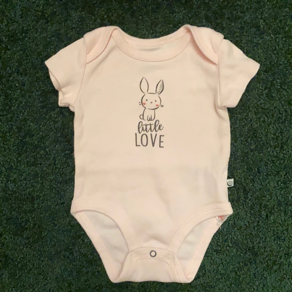 3/$18 Petit Lem light pink Easter onesie 3 month